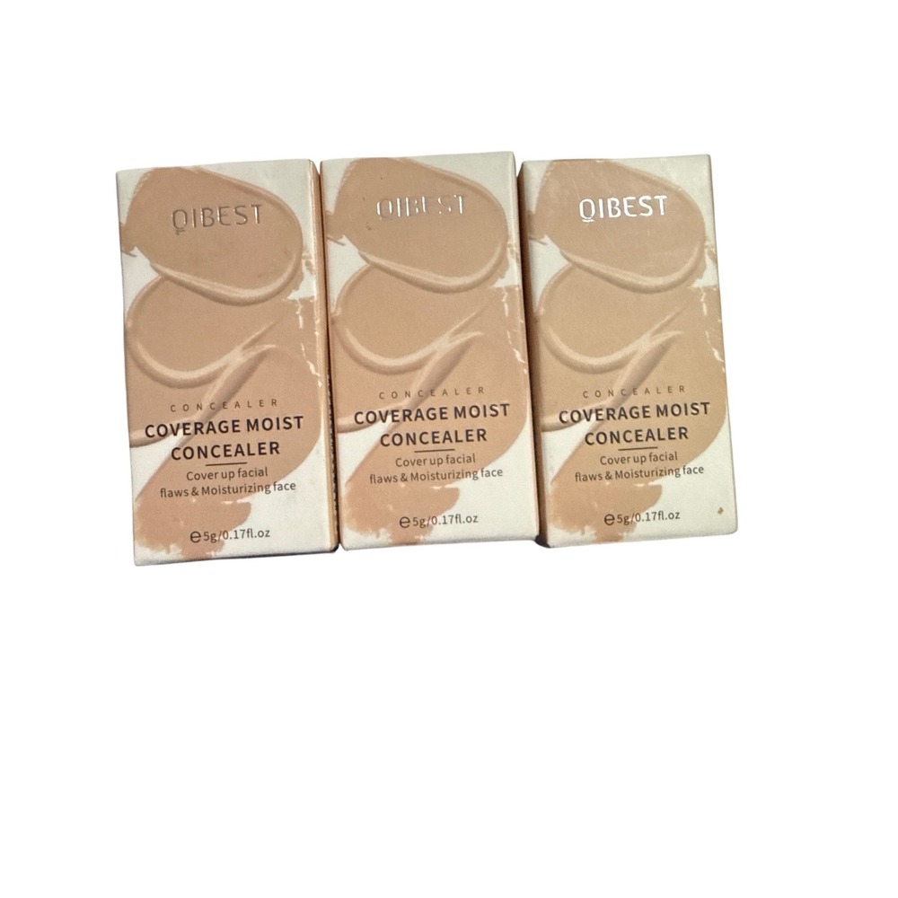 Qibest Coverage Moist Concealer‎ 3 Pack Hydrating Face Makeup 5g 0.17fl.oz New
